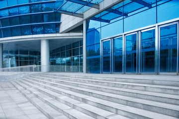 Low Angle View Of Stairs Leading Towards modern building