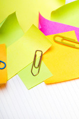 School background with colorful sticky notes