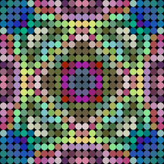 Kaleidoscopic low poly circle style vector mosaic background
