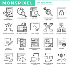 Flat Icons set of Web Development. Pixel Perfect Icons. Simple pictogram pack vector logo concept for web graphics.