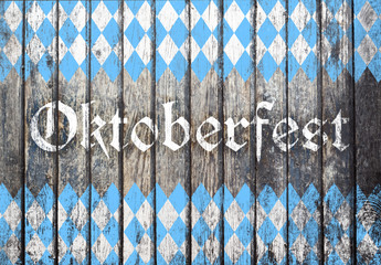 Oktoberfest background with blue and white rhombus pattern