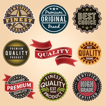 Set of Vintage Retro Labels. Also available in black and white.