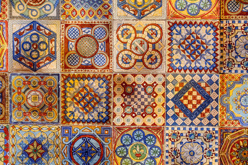 Asian tiles with traditional patterns