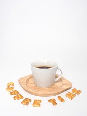 coffee time and text with white background