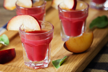 Plum liqueur in a glass