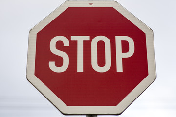 Obraz premium stop sign near the road