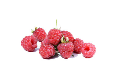 Sweet ripe raspberry isolated on white background