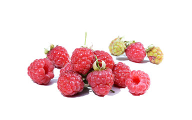 Sweet ripe raspberry isolated on white background