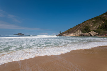 Empty tropical Grumari beach near Rio de Janeiro city