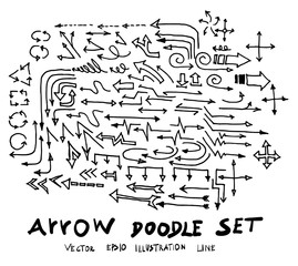Vector hand drawn arrows set