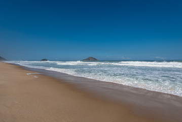Empty tropical Grumari beach near Rio de Janeiro city