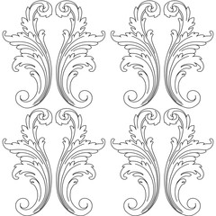 Graphic floral pattern for design of wallpaper, tile. Vector.