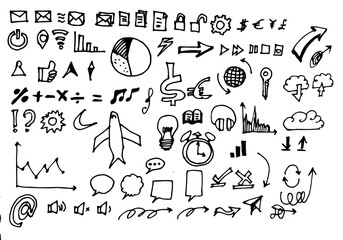 Obraz premium Business doodles sketch vector ink eps10