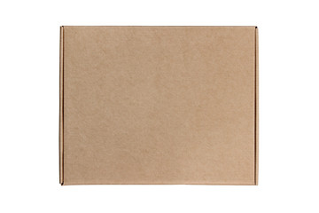 Cardboard box on white background with reflection