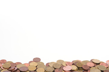 Hintergrund mit vielen Euro Münzen