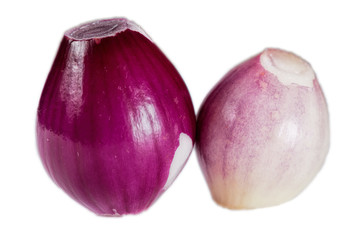 Red onion bulb isolated on white background cutout