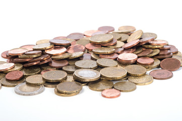 Hintergrund mit vielen Euro Münzen