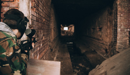 Close-Up Of A Paintball Player