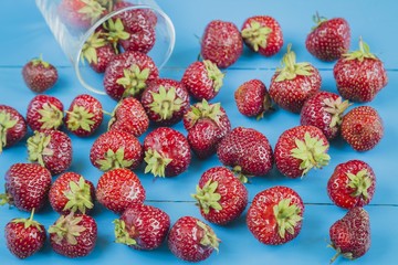 background from red fresh strawberries