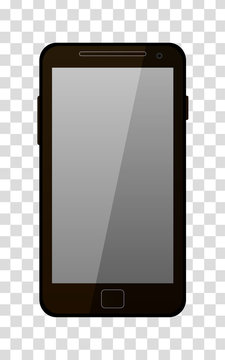 Brown modern mobile phone isolated on white. Vector illustration