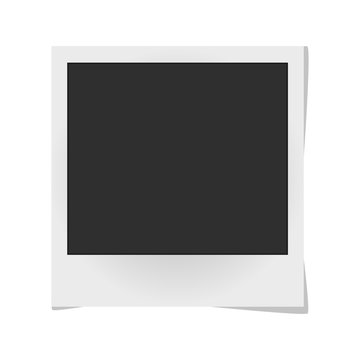 Realistic vector photo frame isolated on white. Template retro photo design, Vector illustration