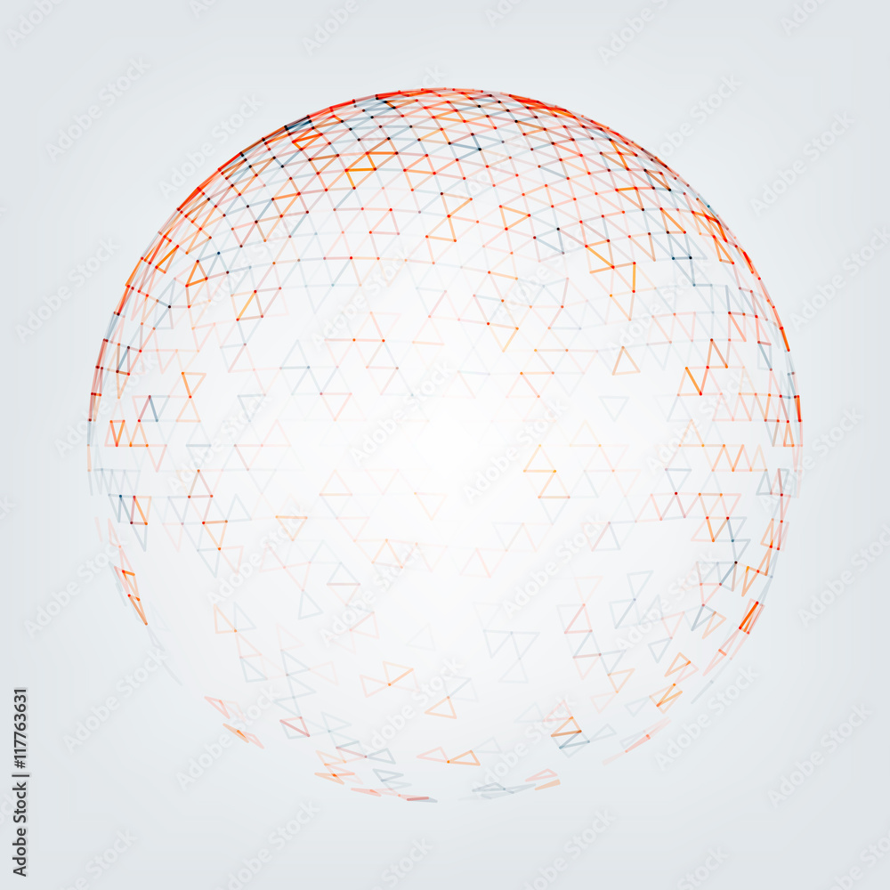 Poster vector polygonal background. illustration of abstract background with low poly sphere. abstract desi