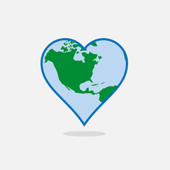 Earth in the shape of a heart
