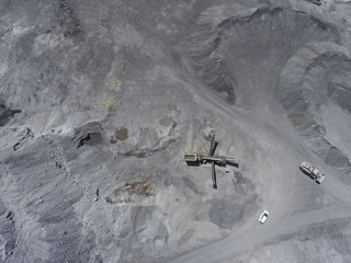 Degraded landscape in south of Poland. Destroyed land. View from