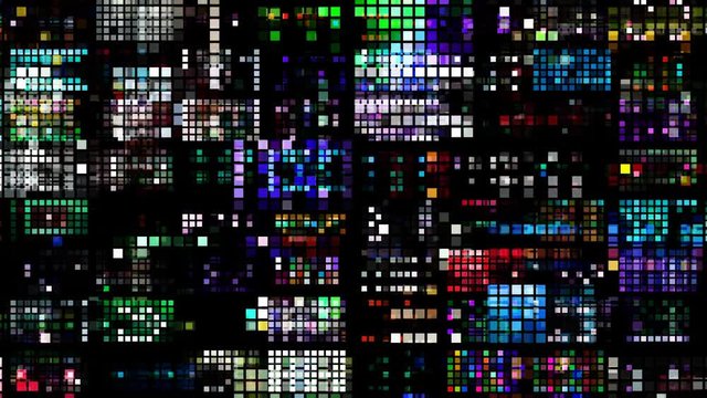abstract colourful pattern of LED light squares