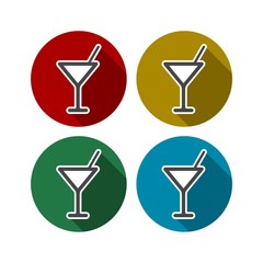 Martini Glass Icon, Set of drinks icons