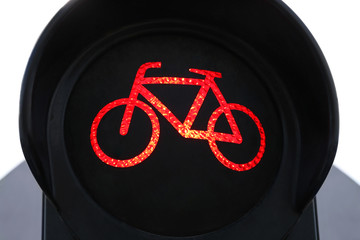 Red bicycle traffic light