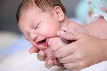 After childbirth newborn baby