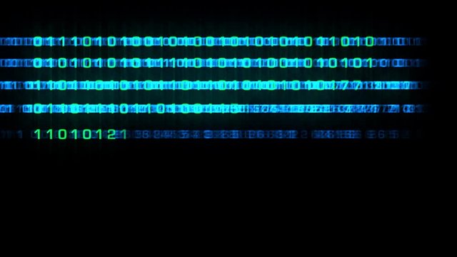 binary code growing across the screen