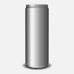 Blank aluminium can. Vector illustration.