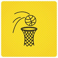 Basketball icon. Basket with ball sign.
