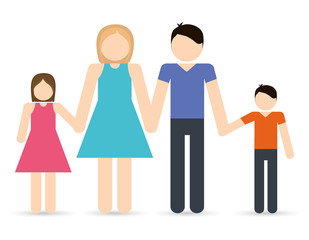 Avatar Family design represented by parents and kids icon. Colorfull and Isolated illustration. 