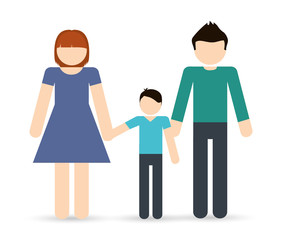 Avatar Family design represented by parents and boy icon. Colorfull and Isolated illustration. 