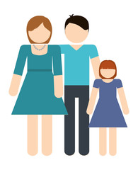 Avatar Family design represented by parents and daughter icon. Colorfull and Isolated illustration. 
