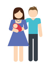 Avatar Family design represented by parents and baby icon. Colorfull and Isolated illustration. 