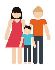 Avatar Family design represented by parents and boy icon. Colorfull and Isolated illustration. 