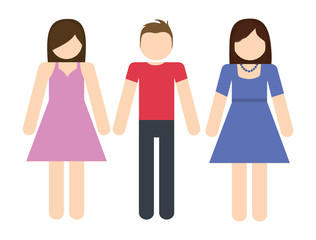 Avatar of young people design represented by girls and boy icon. Colorfull and Isolated illustration. 