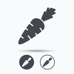 Carrot icon. Natural vegetable sign.