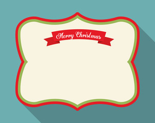 Merry Christmas concept represented by label with ribbon icon. Colorfull and classic illustration