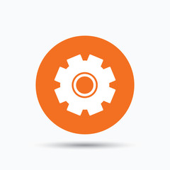 Cogwheel icon. Repair service sign.