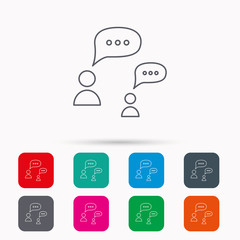 Dialog icon. Chat speech bubbles sign.