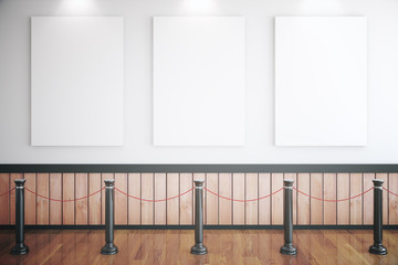 Three empty posters in museum