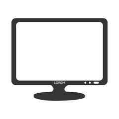 Technology computer monitor isolated flat icon.