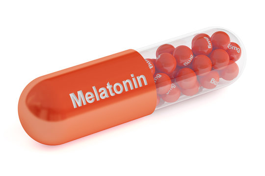 Melatonin Capsule, 3D Rendering