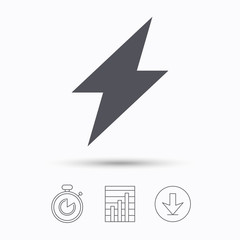 Lightning icon. Electricity energy power sign.