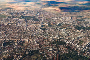 Obraz premium Aerial View Of Bucharest City In Romania